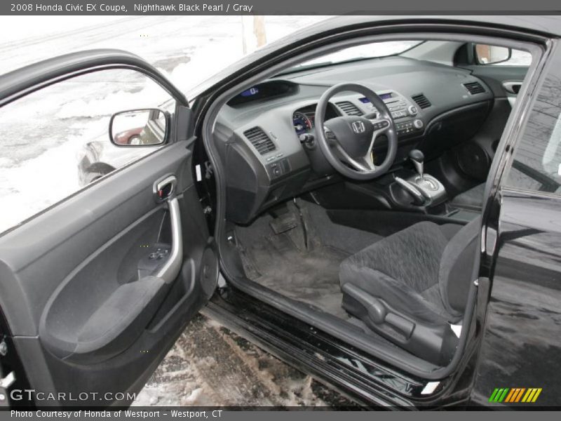 Nighthawk Black Pearl / Gray 2008 Honda Civic EX Coupe