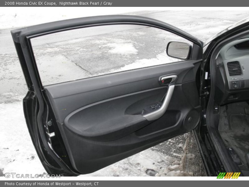 Nighthawk Black Pearl / Gray 2008 Honda Civic EX Coupe