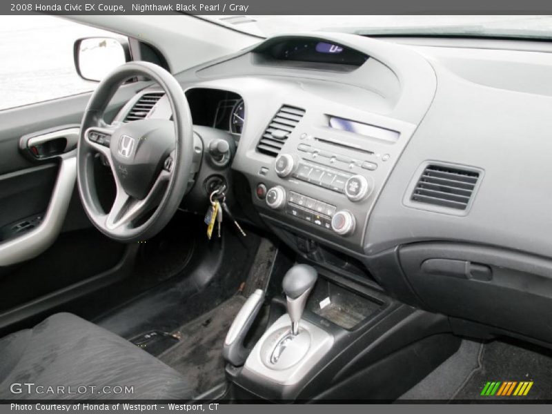 Nighthawk Black Pearl / Gray 2008 Honda Civic EX Coupe