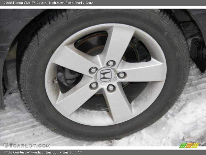 Nighthawk Black Pearl / Gray 2008 Honda Civic EX Coupe