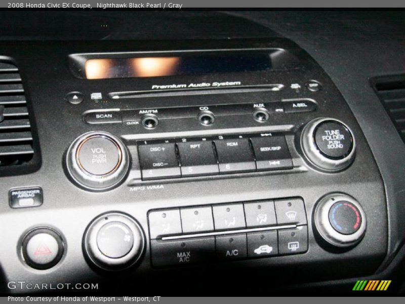 Nighthawk Black Pearl / Gray 2008 Honda Civic EX Coupe