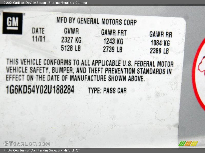Sterling Metallic / Oatmeal 2002 Cadillac DeVille Sedan