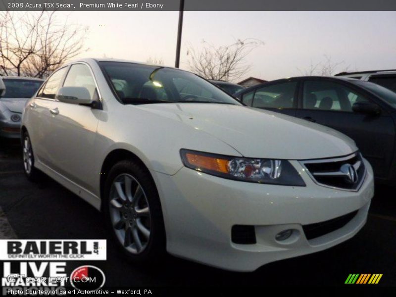 Premium White Pearl / Ebony 2008 Acura TSX Sedan