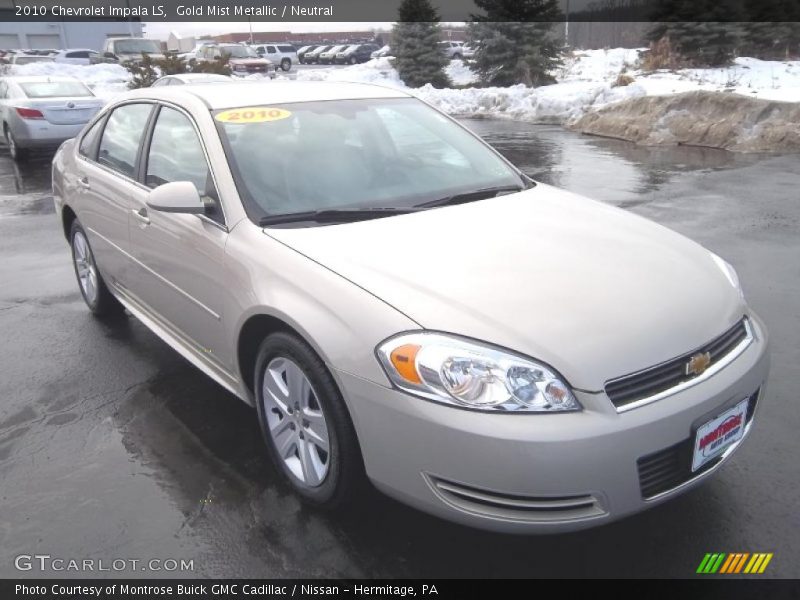 Gold Mist Metallic / Neutral 2010 Chevrolet Impala LS