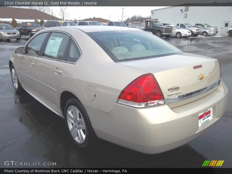 Gold Mist Metallic / Neutral 2010 Chevrolet Impala LS