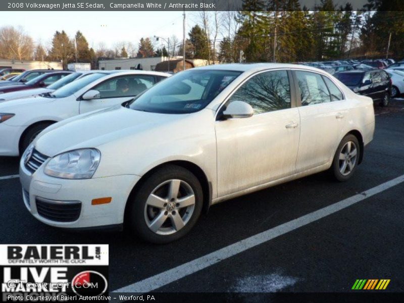 Campanella White / Anthracite Black 2008 Volkswagen Jetta SE Sedan