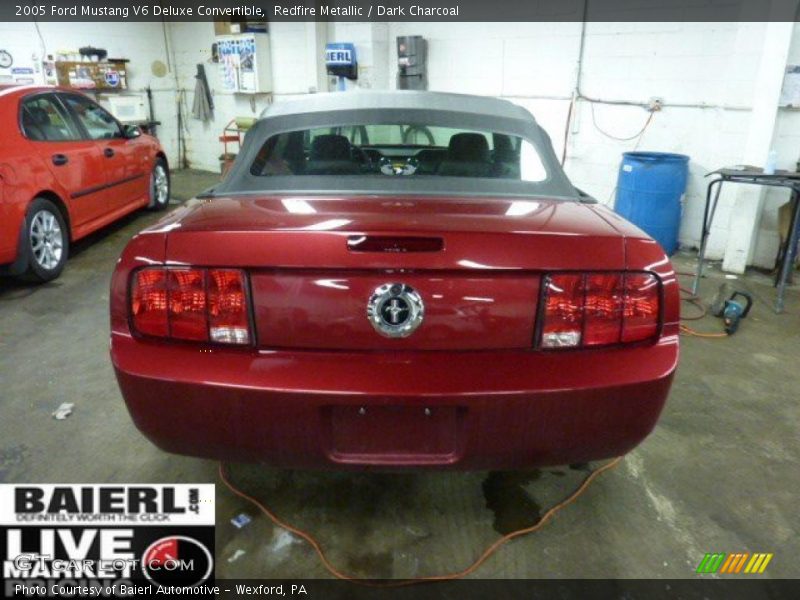 Redfire Metallic / Dark Charcoal 2005 Ford Mustang V6 Deluxe Convertible