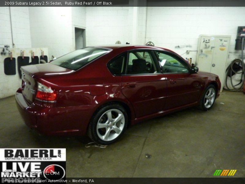 Ruby Red Pearl / Off Black 2009 Subaru Legacy 2.5i Sedan