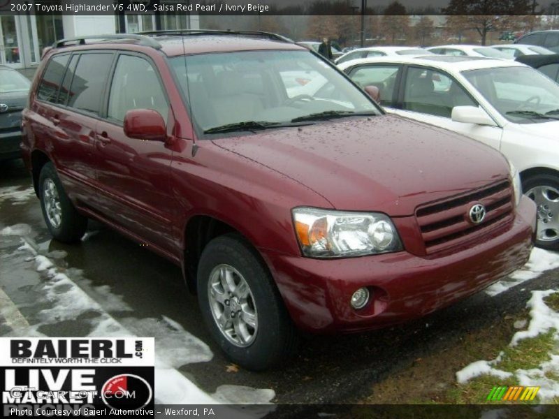 Salsa Red Pearl / Ivory Beige 2007 Toyota Highlander V6 4WD