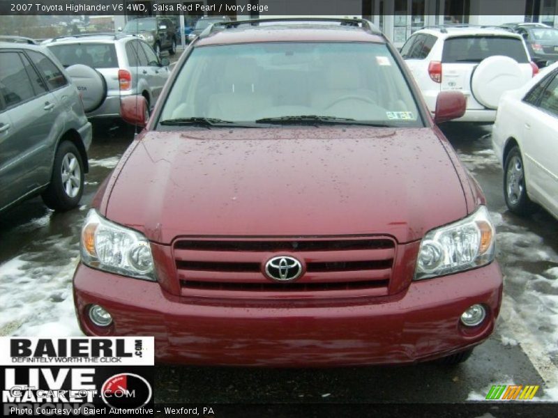 Salsa Red Pearl / Ivory Beige 2007 Toyota Highlander V6 4WD