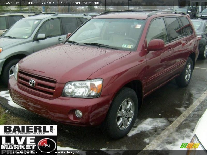 Salsa Red Pearl / Ivory Beige 2007 Toyota Highlander V6 4WD