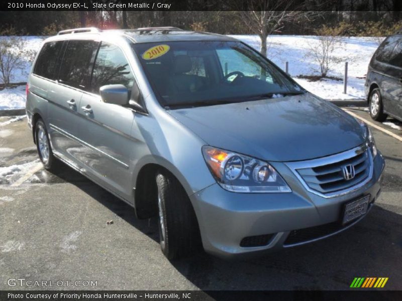Slate Green Metallic / Gray 2010 Honda Odyssey EX-L