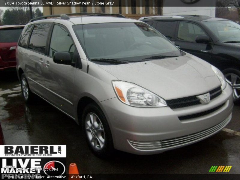 Silver Shadow Pearl / Stone Gray 2004 Toyota Sienna LE AWD