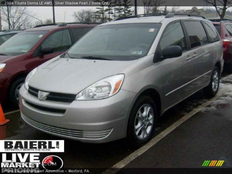 Silver Shadow Pearl / Stone Gray 2004 Toyota Sienna LE AWD