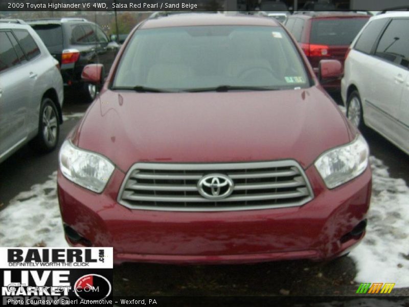 Salsa Red Pearl / Sand Beige 2009 Toyota Highlander V6 4WD