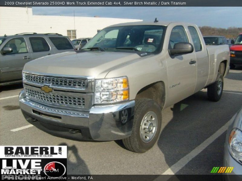 Silver Birch Metallic / Dark Titanium 2009 Chevrolet Silverado 2500HD Work Truck Extended Cab 4x4
