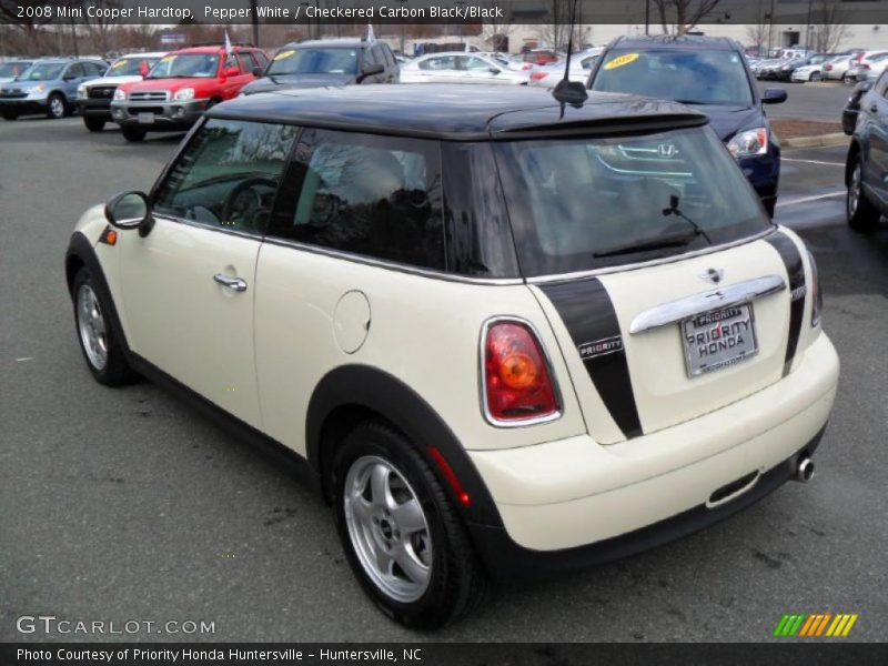Pepper White / Checkered Carbon Black/Black 2008 Mini Cooper Hardtop