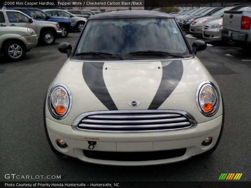 Pepper White / Checkered Carbon Black/Black 2008 Mini Cooper Hardtop
