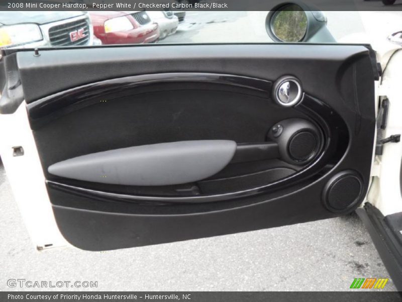 Pepper White / Checkered Carbon Black/Black 2008 Mini Cooper Hardtop