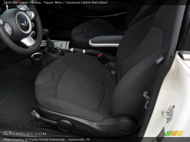 Pepper White / Checkered Carbon Black/Black 2008 Mini Cooper Hardtop