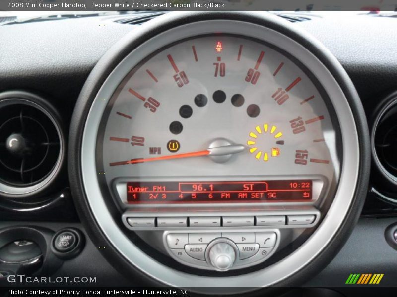 Pepper White / Checkered Carbon Black/Black 2008 Mini Cooper Hardtop