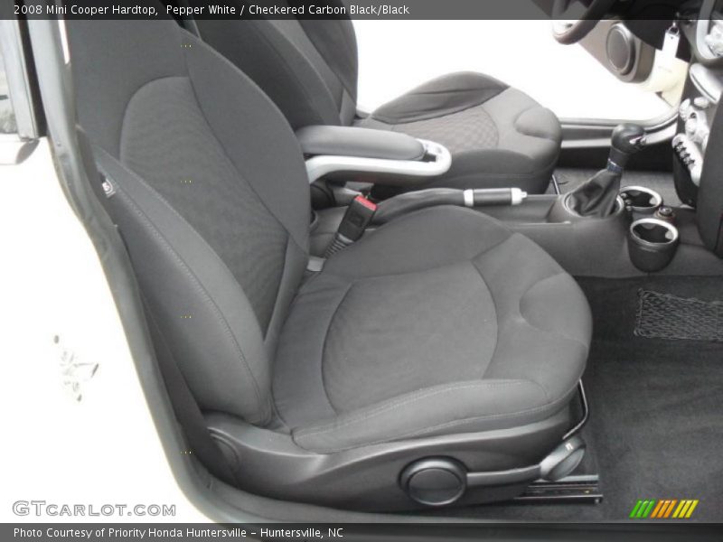 Pepper White / Checkered Carbon Black/Black 2008 Mini Cooper Hardtop