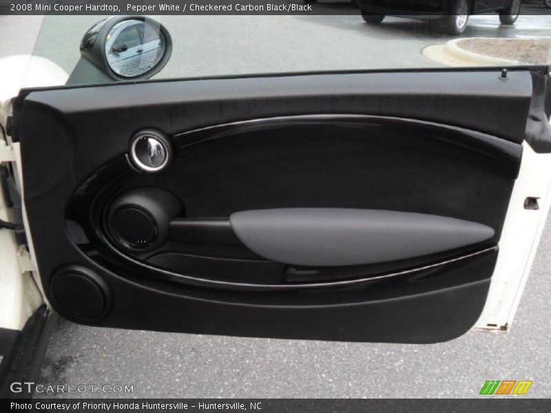 Pepper White / Checkered Carbon Black/Black 2008 Mini Cooper Hardtop