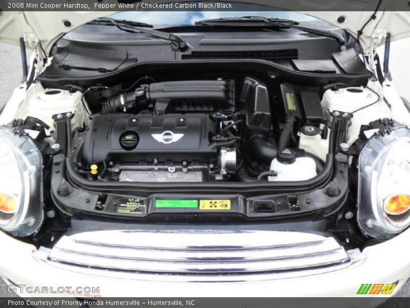 Pepper White / Checkered Carbon Black/Black 2008 Mini Cooper Hardtop
