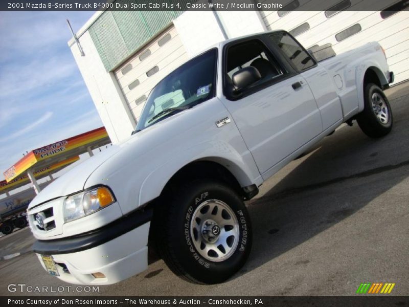 Classic White / Medium Graphite 2001 Mazda B-Series Truck B4000 Dual Sport Cab Plus 4