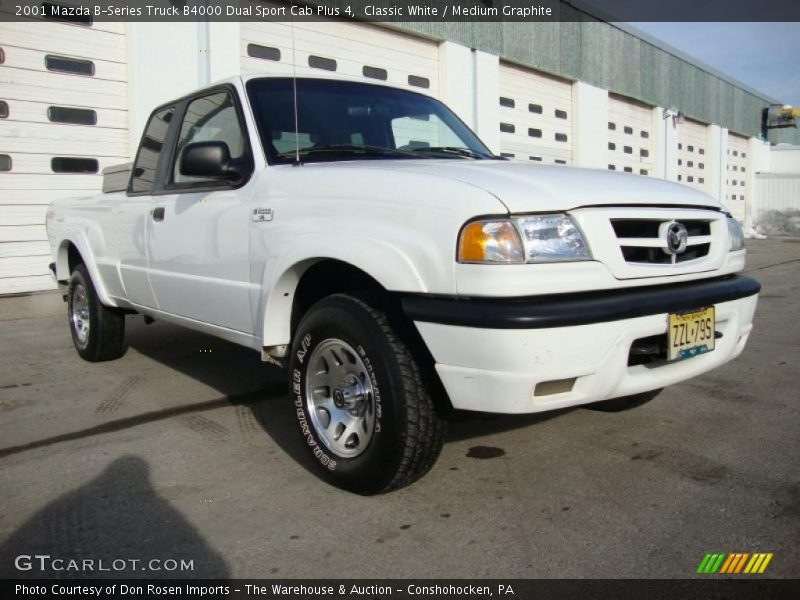 Classic White / Medium Graphite 2001 Mazda B-Series Truck B4000 Dual Sport Cab Plus 4