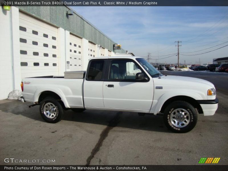 Classic White / Medium Graphite 2001 Mazda B-Series Truck B4000 Dual Sport Cab Plus 4