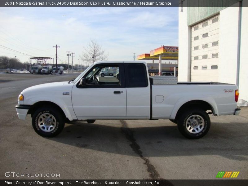 Classic White / Medium Graphite 2001 Mazda B-Series Truck B4000 Dual Sport Cab Plus 4