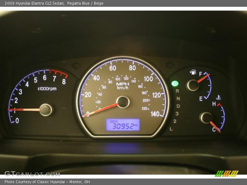 Regatta Blue / Beige 2009 Hyundai Elantra GLS Sedan