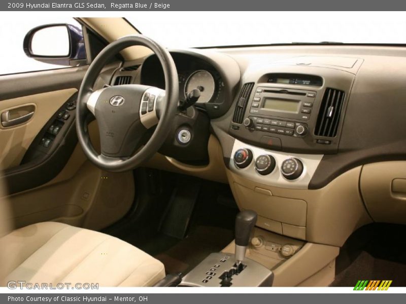 Regatta Blue / Beige 2009 Hyundai Elantra GLS Sedan