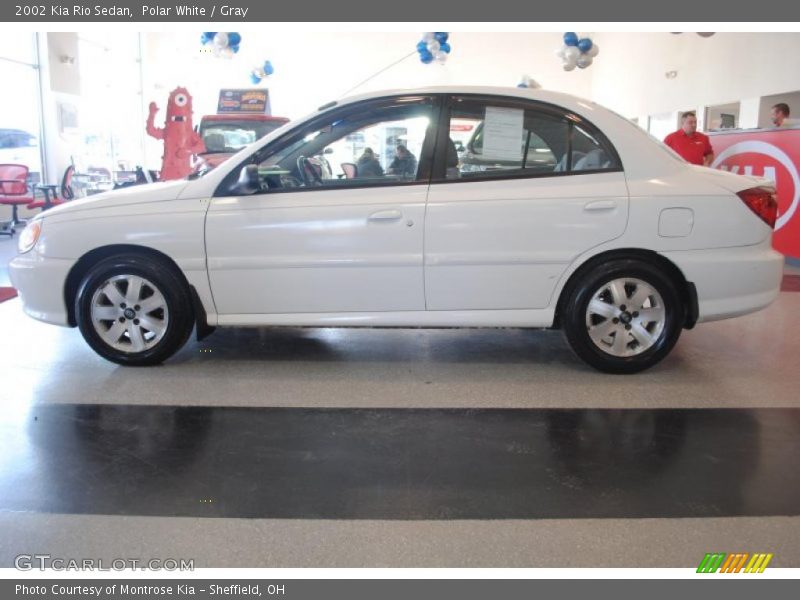 Polar White / Gray 2002 Kia Rio Sedan