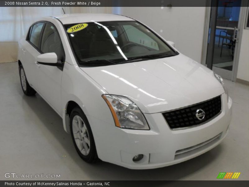 Fresh Powder White / Beige 2008 Nissan Sentra 2.0
