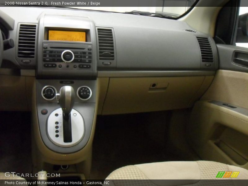 Fresh Powder White / Beige 2008 Nissan Sentra 2.0