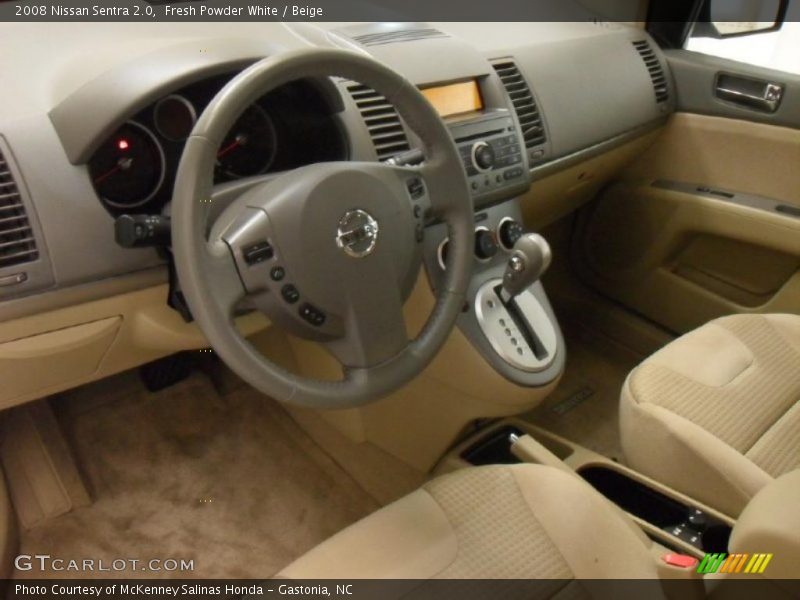 Fresh Powder White / Beige 2008 Nissan Sentra 2.0