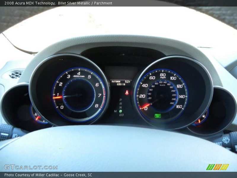 Billet Silver Metallic / Parchment 2008 Acura MDX Technology