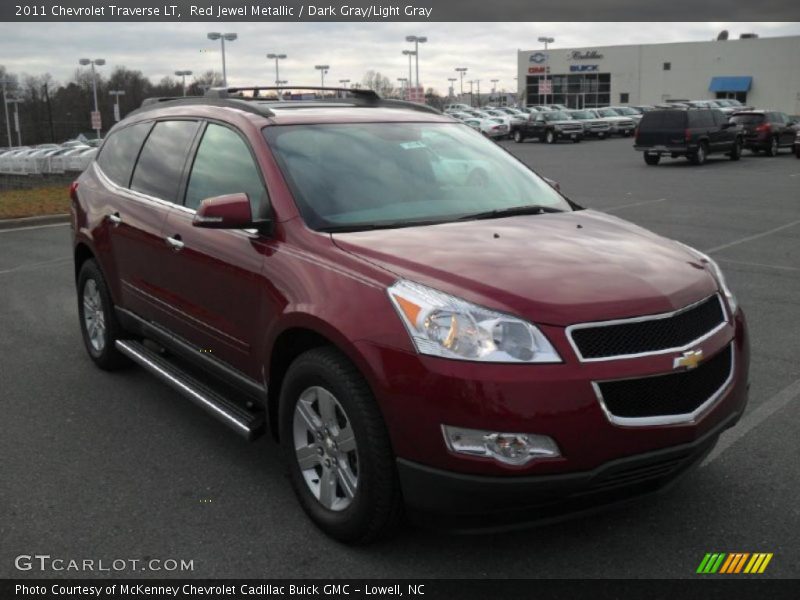 Red Jewel Metallic / Dark Gray/Light Gray 2011 Chevrolet Traverse LT