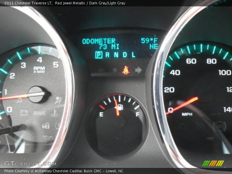 Red Jewel Metallic / Dark Gray/Light Gray 2011 Chevrolet Traverse LT