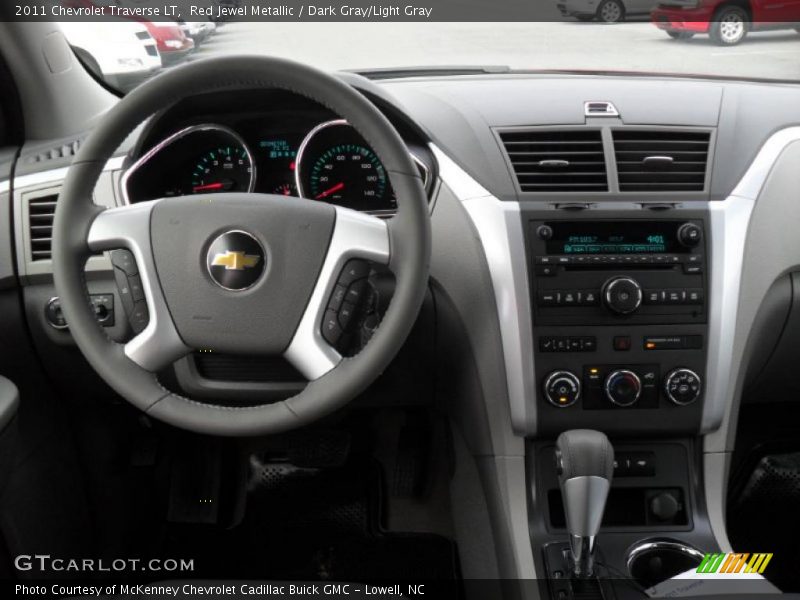 Red Jewel Metallic / Dark Gray/Light Gray 2011 Chevrolet Traverse LT