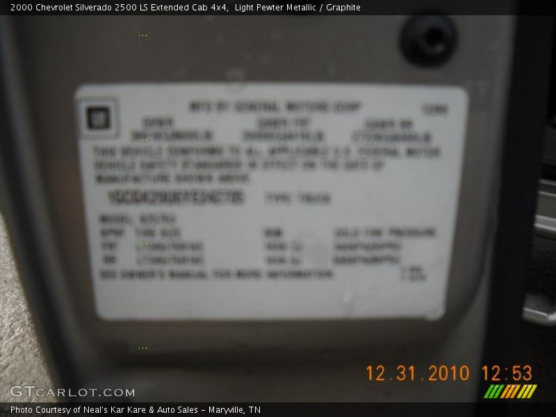Light Pewter Metallic / Graphite 2000 Chevrolet Silverado 2500 LS Extended Cab 4x4