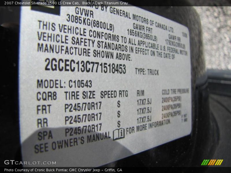 Black / Dark Titanium Gray 2007 Chevrolet Silverado 1500 LS Crew Cab