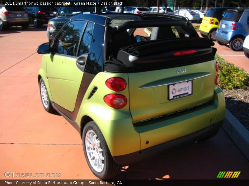 Green Matte / Design Black 2011 Smart fortwo passion cabriolet