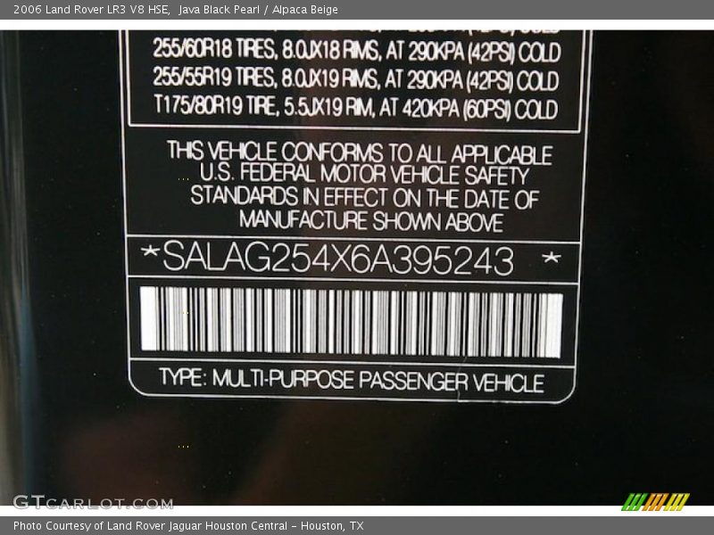 Java Black Pearl / Alpaca Beige 2006 Land Rover LR3 V8 HSE