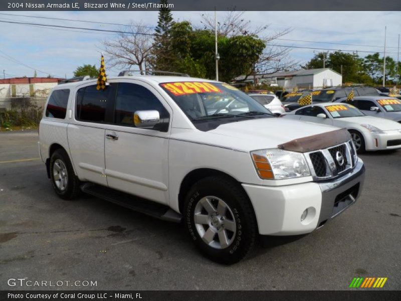 Blizzard White / Steel/Titanium 2004 Nissan Armada LE