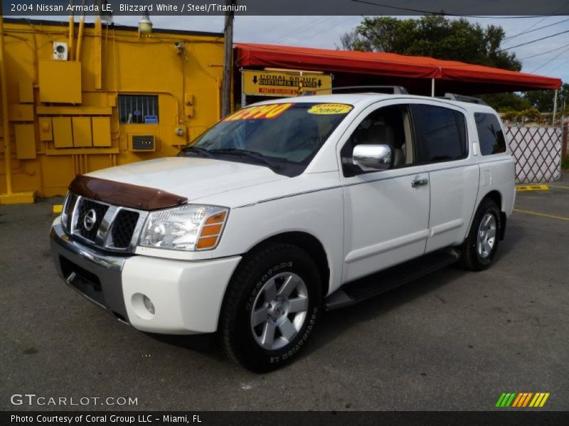 Blizzard White / Steel/Titanium 2004 Nissan Armada LE