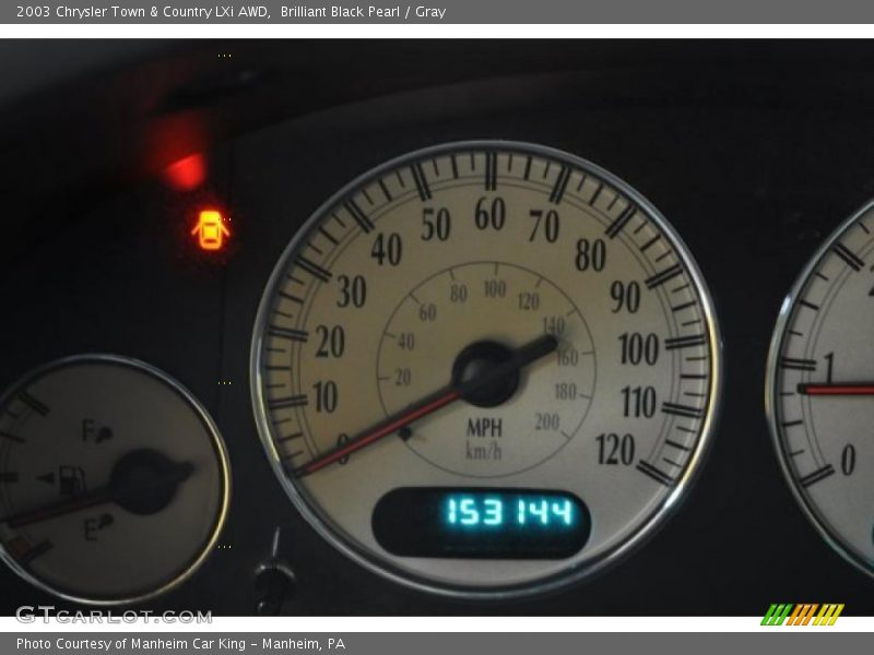 Brilliant Black Pearl / Gray 2003 Chrysler Town & Country LXi AWD