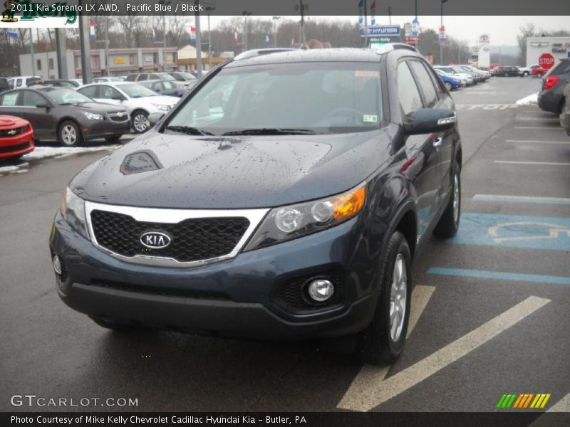 Pacific Blue / Black 2011 Kia Sorento LX AWD